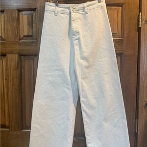 Zara White Flare & Wide Leg Jeans